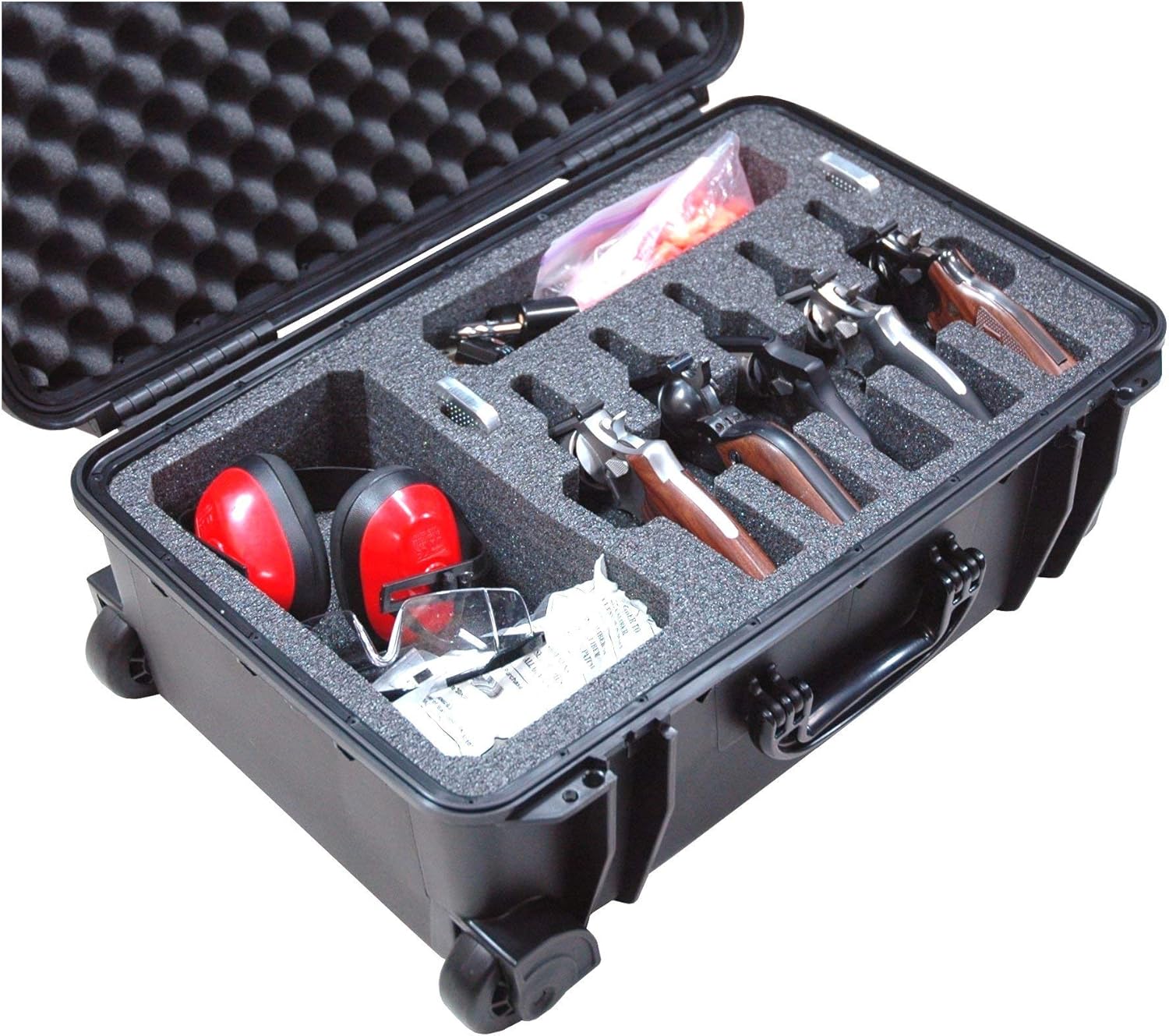 Case Club 5 Revolver/Semi-Auto Pre-Cut Waterproof Case with Accessory Pocket & Silica Gel to Help Prevent Gun Rust