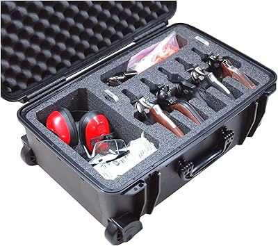 Case Club 5 Revolver / Semi-Auto Pre-Cut Waterproof Case with Accessory Pocket & Silica Gel to Help Prevent Gun Rust