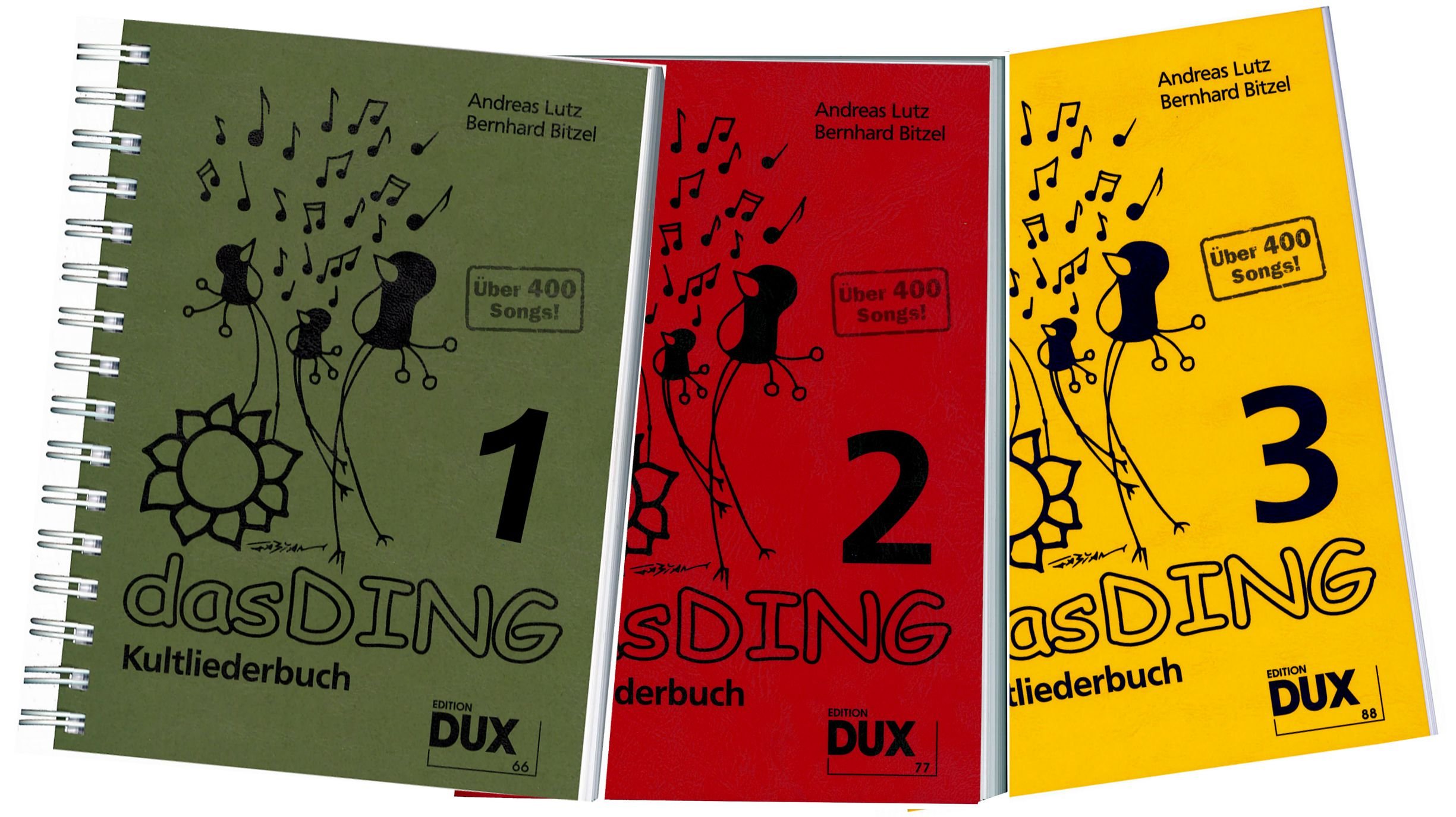 Das Ding 1+2+3 - der ultimative Liederbuch - Megapack ! ! ! (über 1200 Songs !) im Set mit Musik-Schubert Plektrum-Card© und extra Gesamt-Inhaltsverzeichnis - alphabetisch sortiert