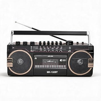 Zunate Portable Cassette Player AM FM Radio Stereo, AC Powered or Battery Operated Portable Vintage Casette Tape Player Recorder, USB TF Card Player with Earphone Jack US Plug
