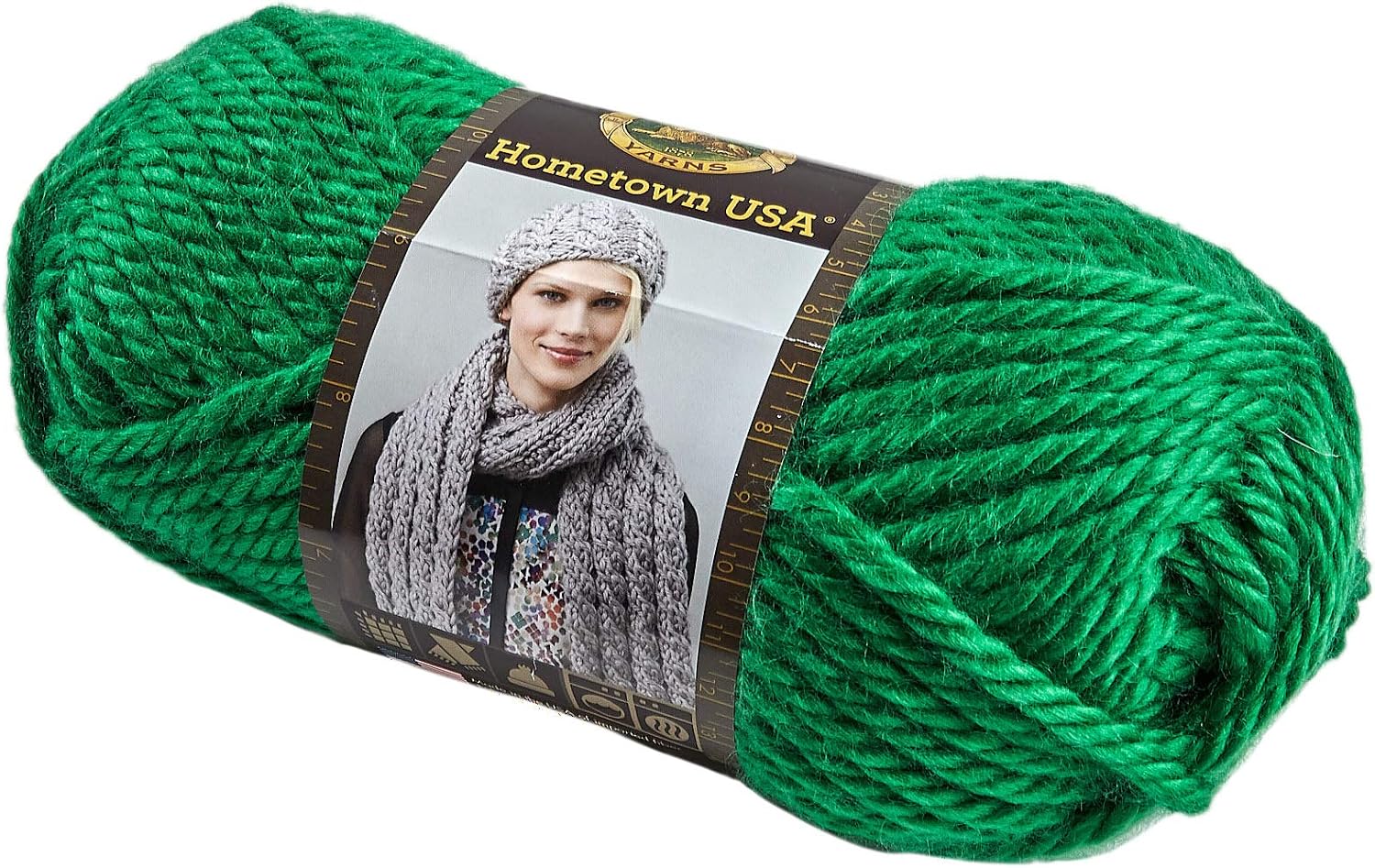 Lion Brand Hometown Yarn - Bulky Yarn for Knitting and Crocheting, 5-Pack, Green Bay image 2