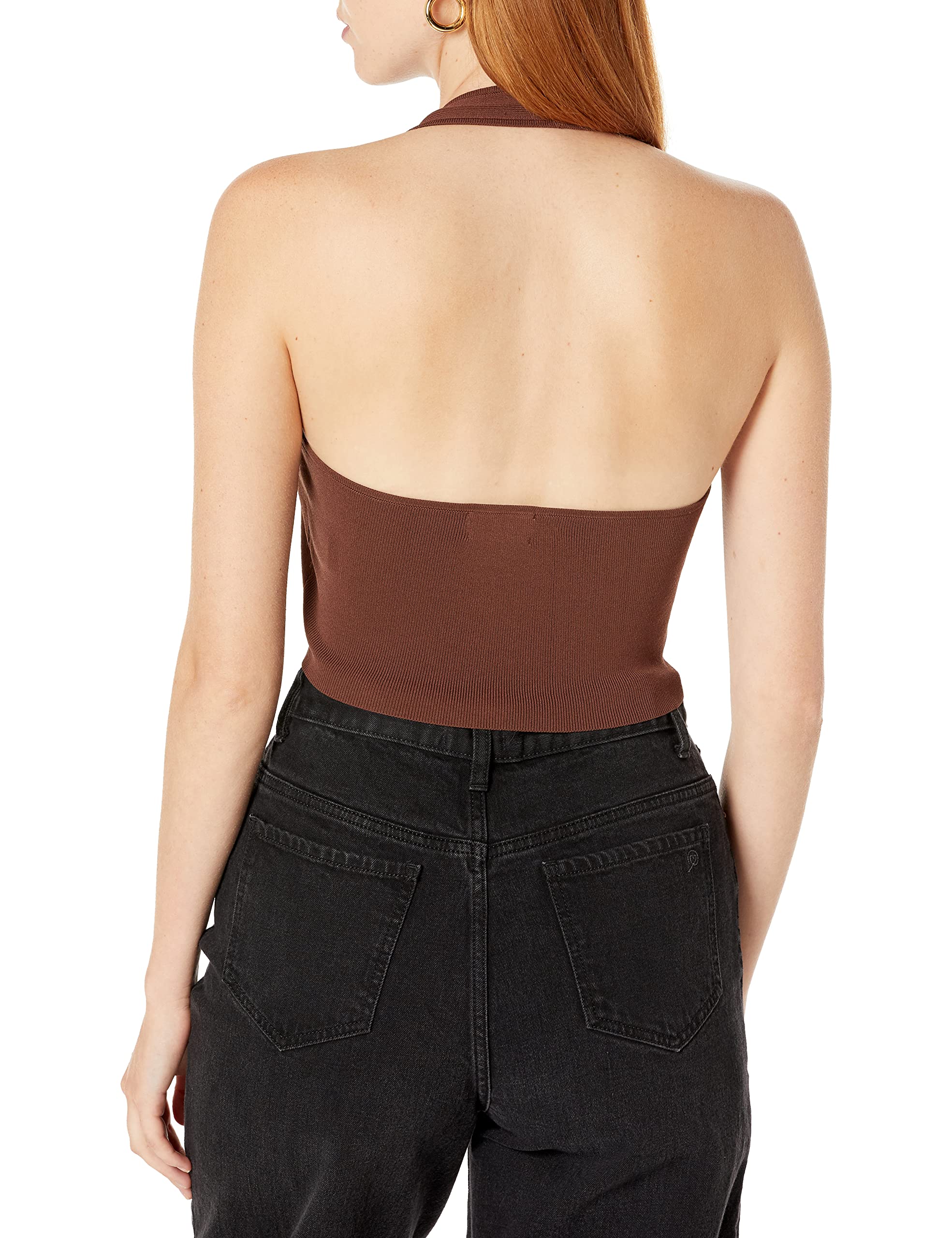 The Drop Women's Greta Fitted Square-Neck Halter Sweater Bralette