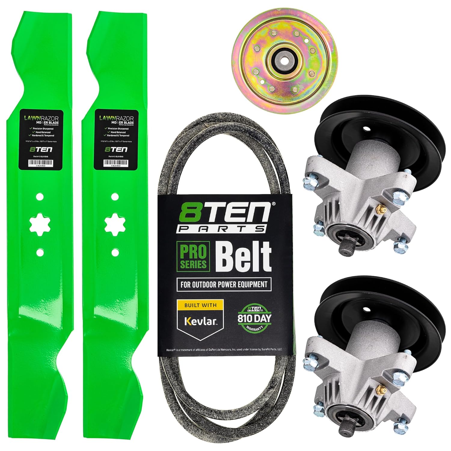 8TEN Deck Rebuild Kit Blade Belt Spindle Idler for MTD Columbia CLT38G Troy Bilt Tuffy 38 inch 942-0610A 954-04062