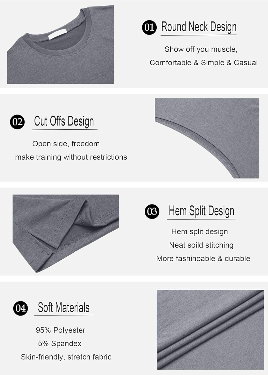 COOFANDY Men Workout Tank Top 2 Pack Gym Bodybuilding Sleeveless Muscle T Shirts - Image 6