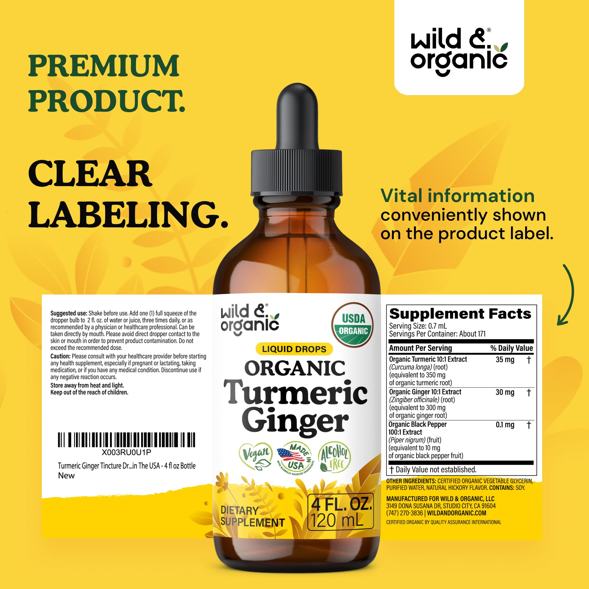 Wild & Organic Turmeric and Ginger Supplement - Movement & Immunity - 4 oz — Amazon image 9