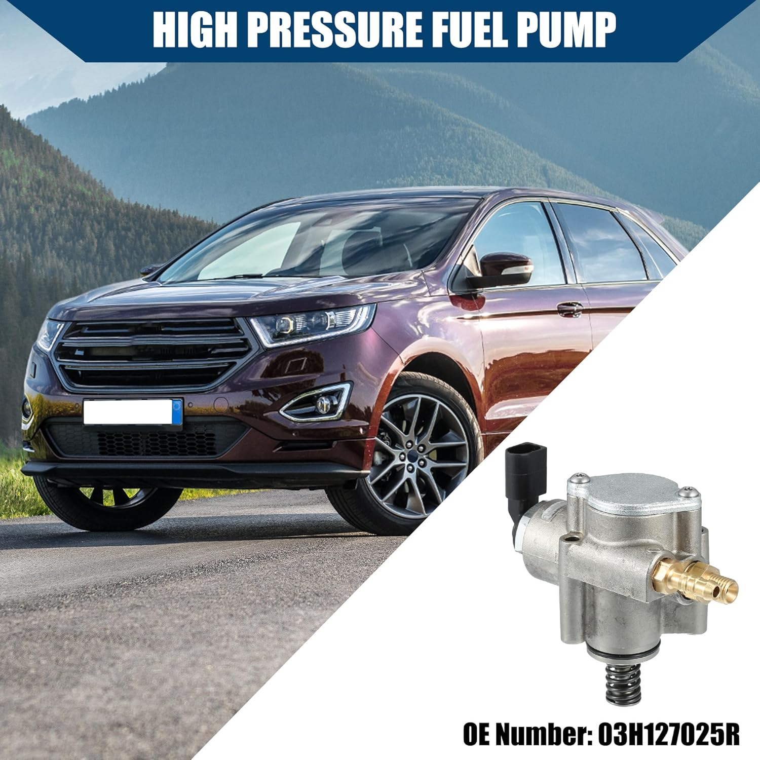 No.03H127025R High Pressure Fuel Pump for Porsche for VW Passat/Inner/Durable Metal / 1 Pcs Silver Tone