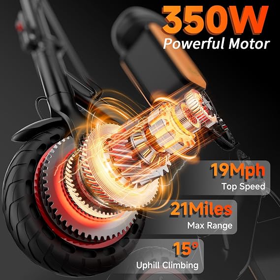 Electric Scooter with Seat 350W 19Mph Foldable E-Scooter for Adults Teens