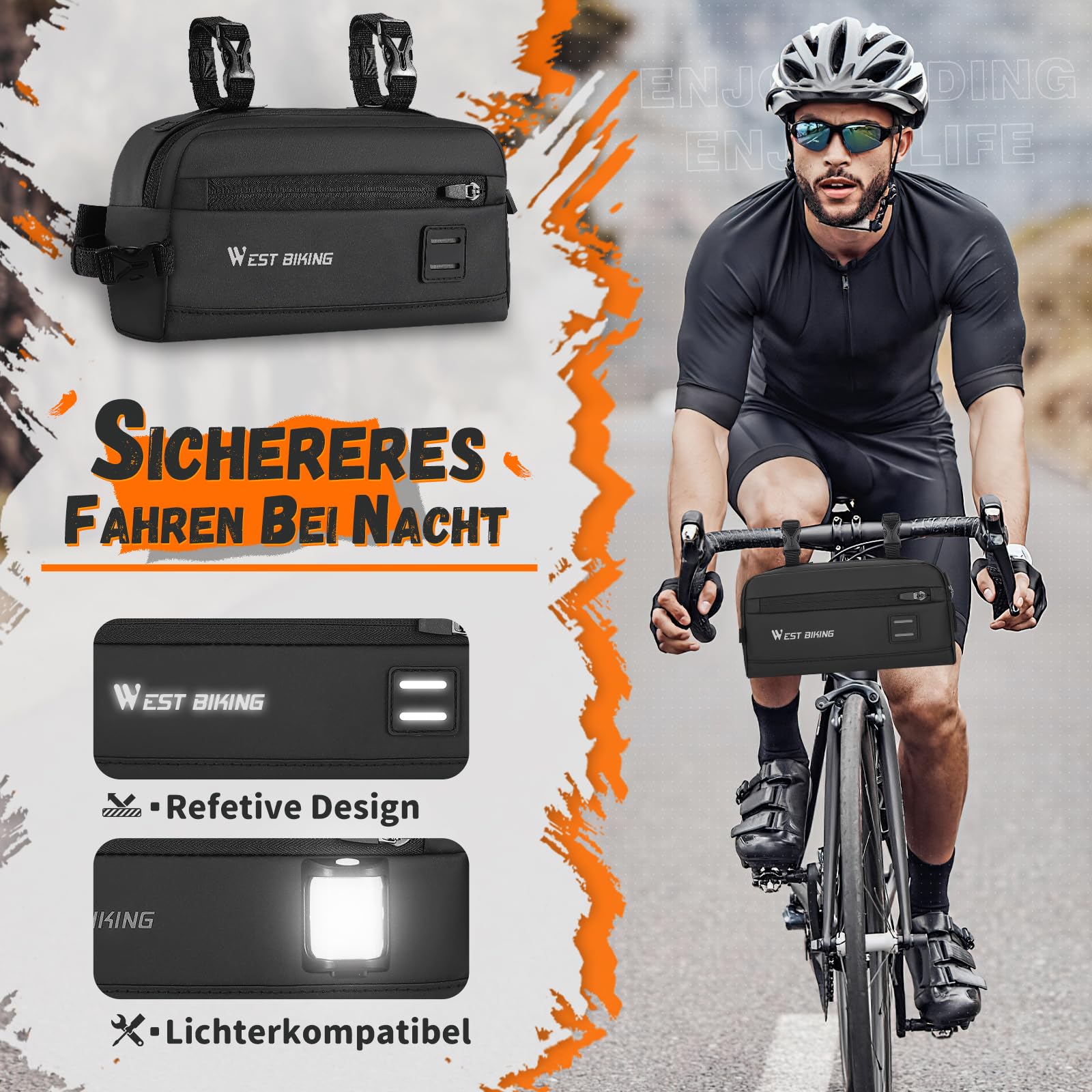 Borsa Da Manubrio Per Bicicletta Leggera 2L, 4 In 1, Con Fibbie Rapide, Per MTB, Gravel, City Bike - Accessorio Multifunzione