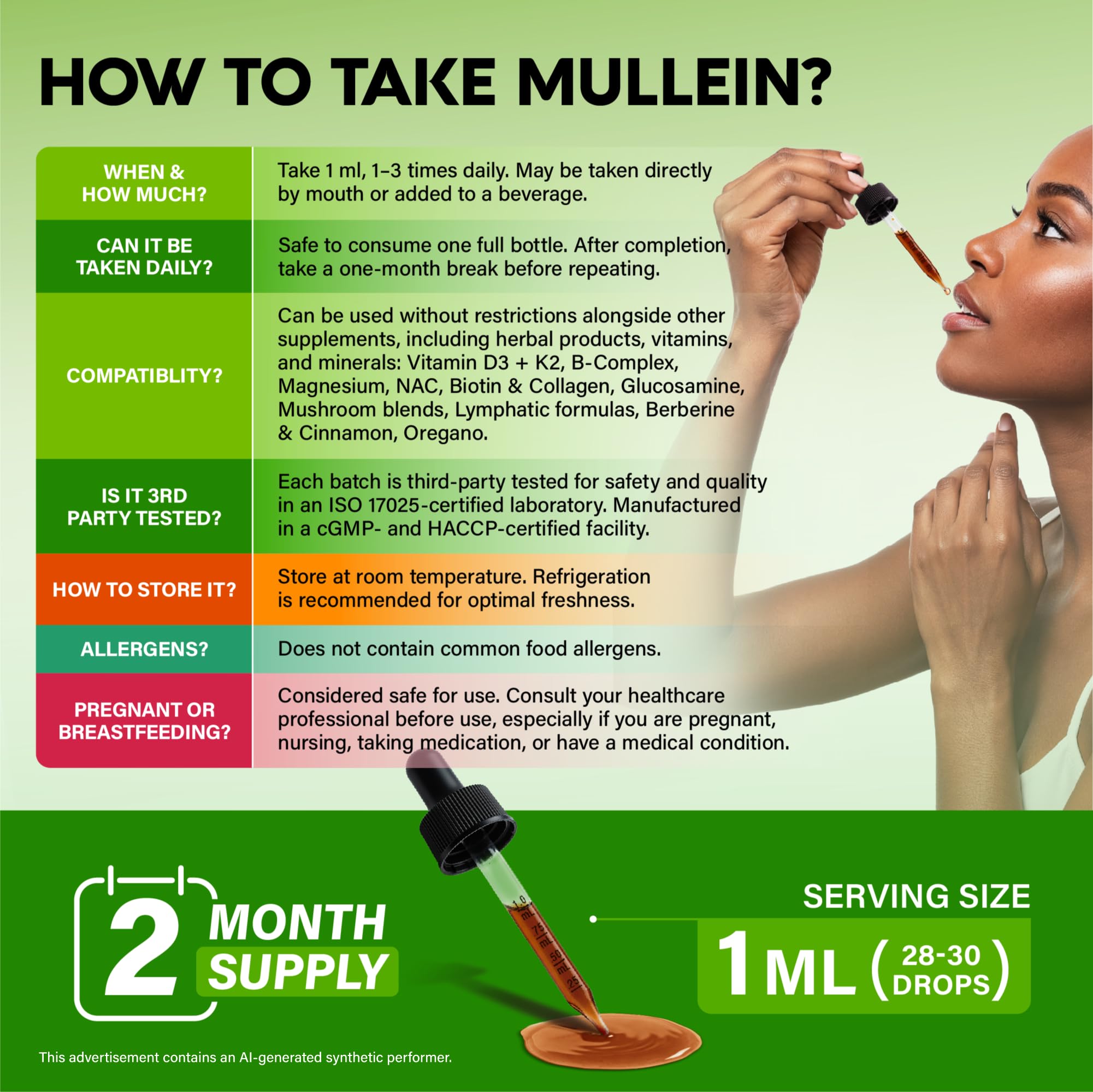 Mullein Drops for Lungs - USDA Organic Mullein Leaf Extract Liquid - 2 oz — Amazon image 7