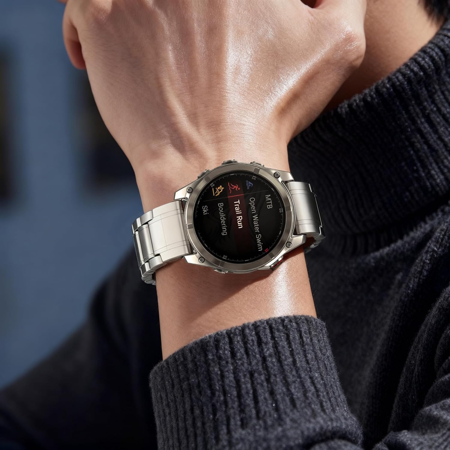 Abanen Titanium Watch Band with Flip-Lock Folding Clasp for Garmin Fenix 8 / Tactix 8 / epix Pro/Enduro, 22mm 26mm QuickFit Wrist Stap for Fenix 7/6/5, Quatix, Tactix - Image 6