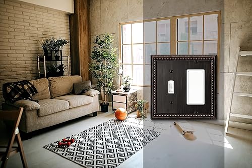 Vista 63 de Henne Bery Sunken Pearls - placa decorativa de pared para interruptor (Palanca simple, 2 unidades, níquel satinado)