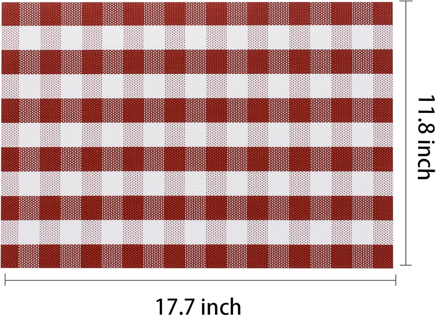 AHHFSMEI Placemats for Dining Table Set of 6 Woven Vinyl Plastic Place Mats Non-Slip Heat Insulation Stain Resistant Table Mats Washable Easy Clean Placemats (red and White) : Home & Kitchen