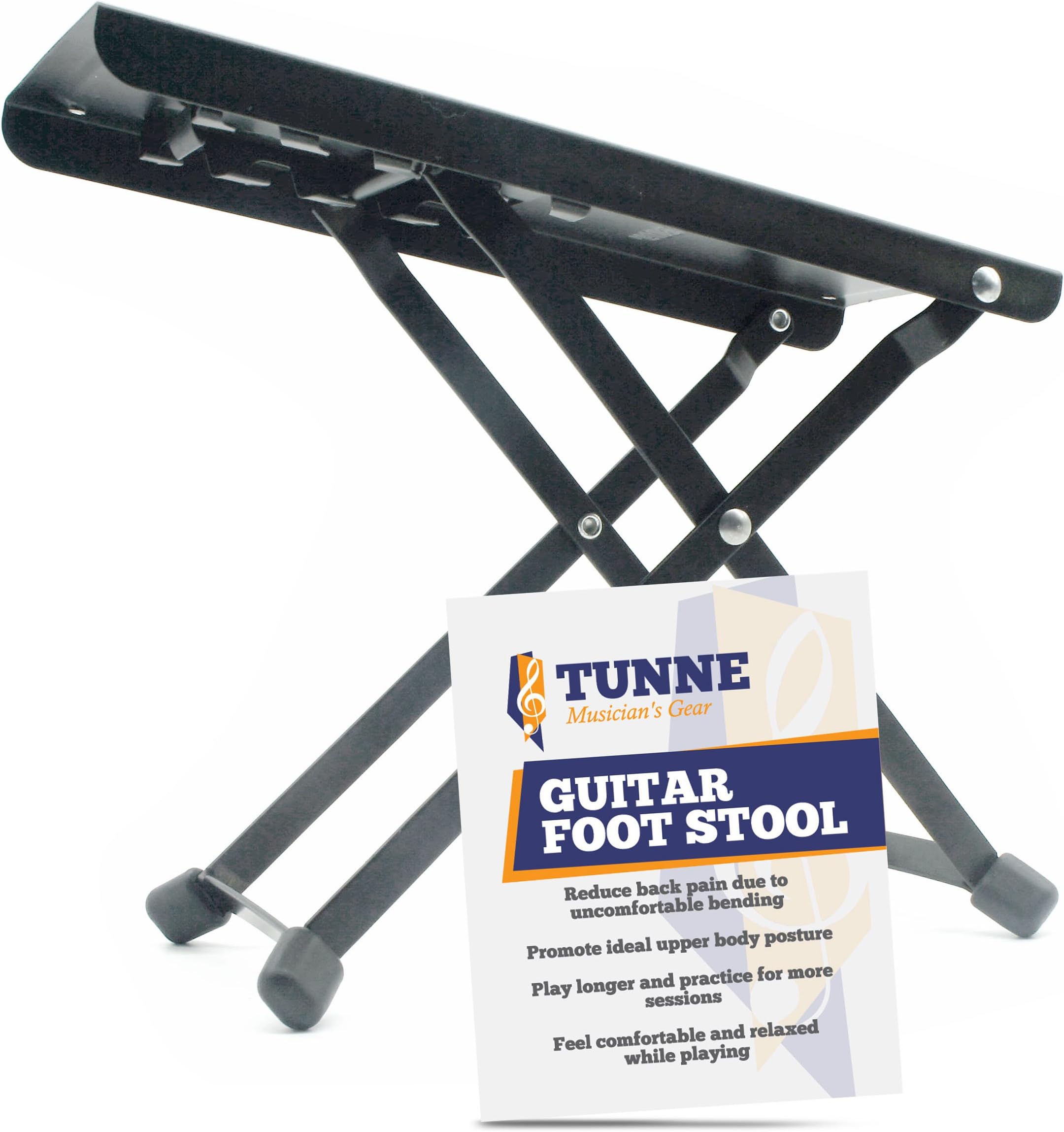 Guitar and Bass Foot Stool Rest is Adjustable for Hours of Comfortable, Painless Playing