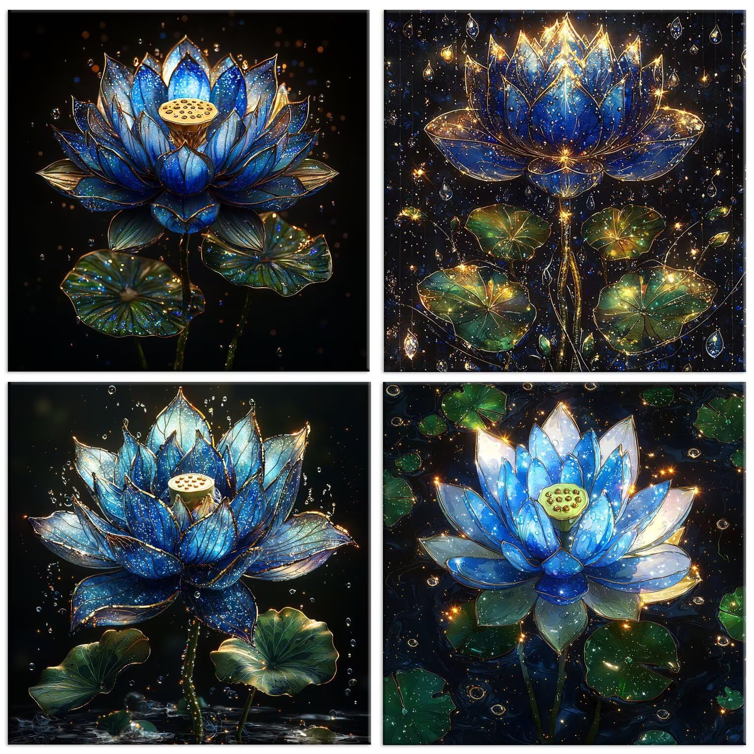 Diamond Painting Kit Flores de nenúfares, Pintar Diamantes Kit 80x80cm f780