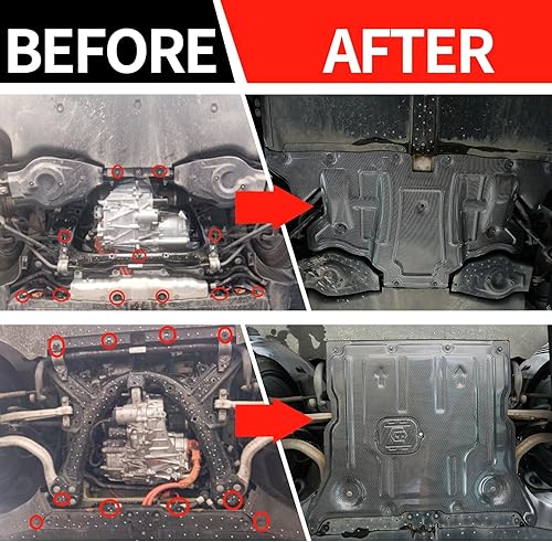 Miniatura 5 de PSLER Placa de deslizamiento delantera apta para los modelos 3 2017-2024 y modelo Y 2020-2024 debajo del protector del motor, cubierta de placa de