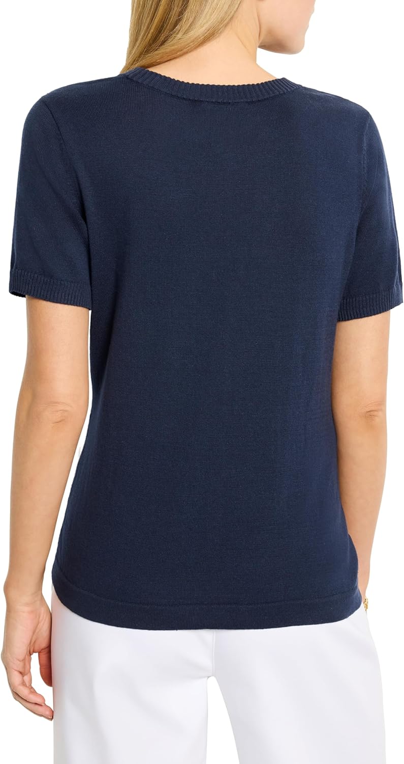 NIC+Zoe Womens Easy Scoop Neck Pure Cotton Sweater Tee - Image 2