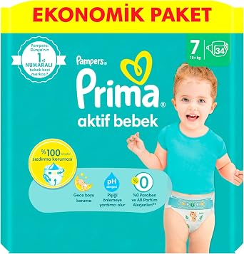 Prima Diaper Active Baby Size 7 34 Pieces XX Large Opportunity Package
