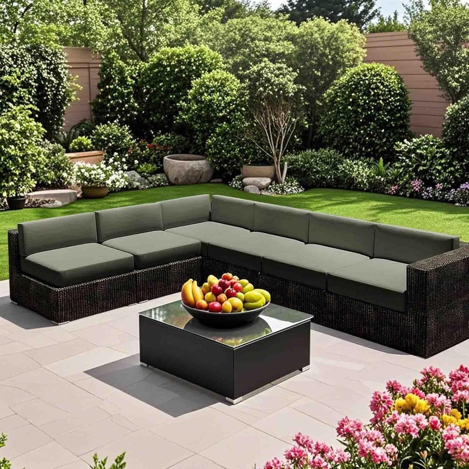 Pack de 4 Funda de Cojín de Asiento Sofá Exterior Impermeables 50x50 60x60 150x45 Cubierta de Cojines de Asiento Patio，para Interior, Exterior，Silla，Jardin，Muebles de Ratán(Color 23,60x55x10cm)