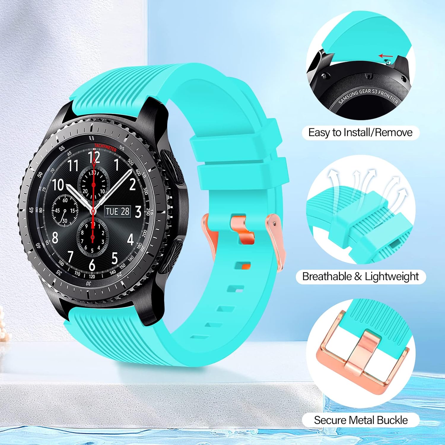 SEANTUA 10 Pack Compatible with Samsung Galaxy Watch 3 45mm strap