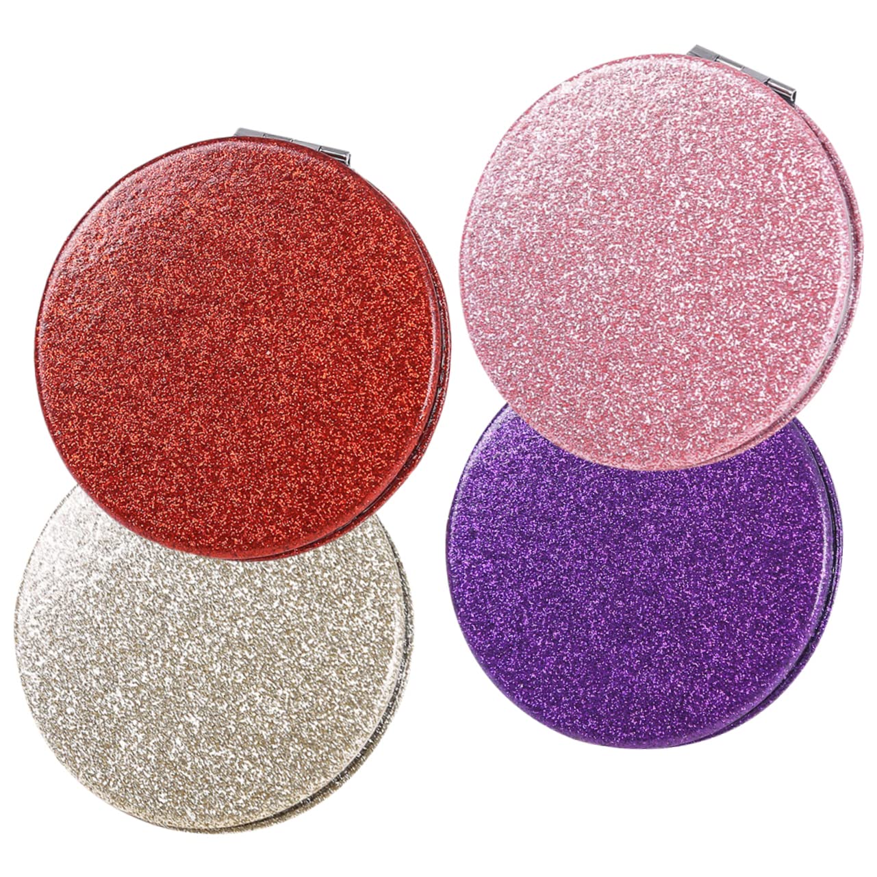 Miroir de maquillage double côté clair rond et pliable en similicuir