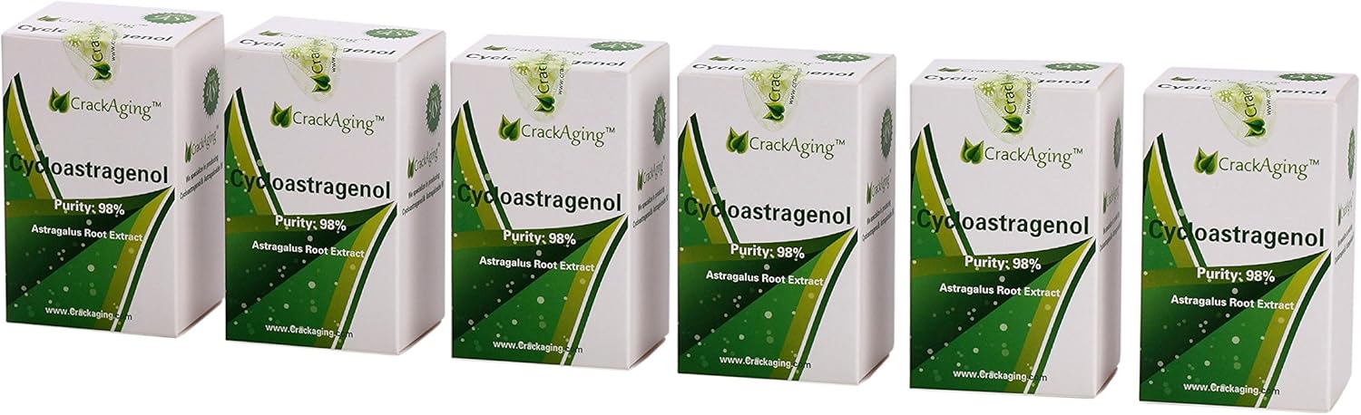 Crackaging Super-Absorption Cycloastragenol 98% Immune Support |Telomerase/Telomere Anti-Aging Supplements (10mg per Capsule) (60 caps/Bottle 3 Bottles)