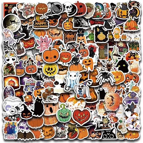 Calcomanías de Halloween para niños, paquete de 300 calcomanías de vinilo espeluznantes de calabaza de Halloween para botellas de agua, regalos de