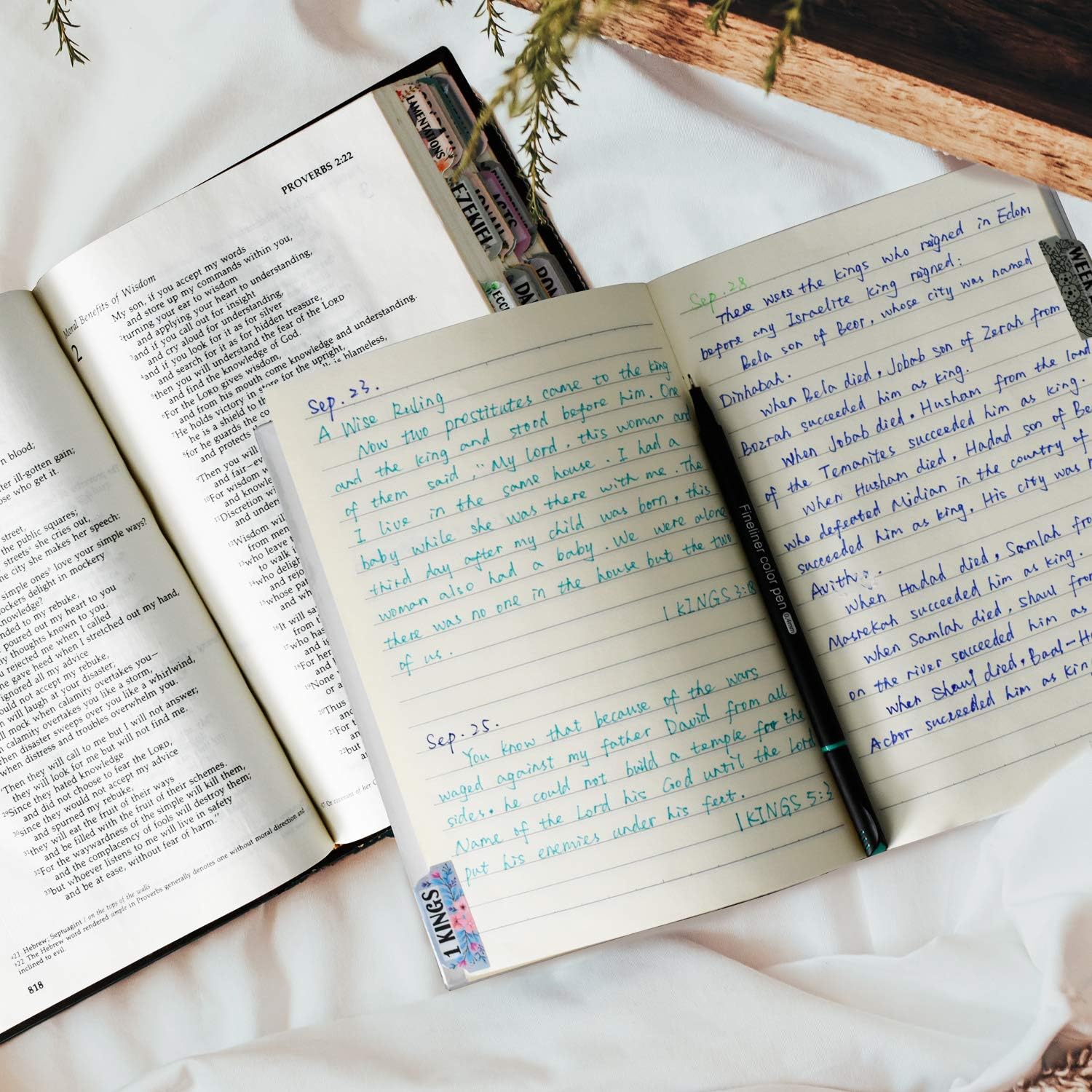 Bible Index Tabs New & Old Testament Tabs Matte Laminated Floral Design - 121 Pcs : Office Products