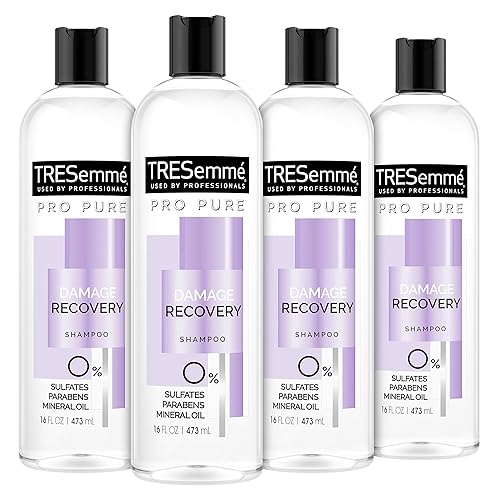 TRESemmé Champú Pro Pure para recuperación de daños en el cabello dañado, sin sulfato, parabenos ni tintes, 16 onzas líquidas (paquete de 4)