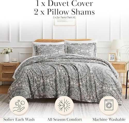 Miniatura 2 de Southshore Fine Living, Inc. Ashanti Collection - Juego de funda de edredón tamaño King extragrande, funda de edredón suave de 3 piezas, dos fundas