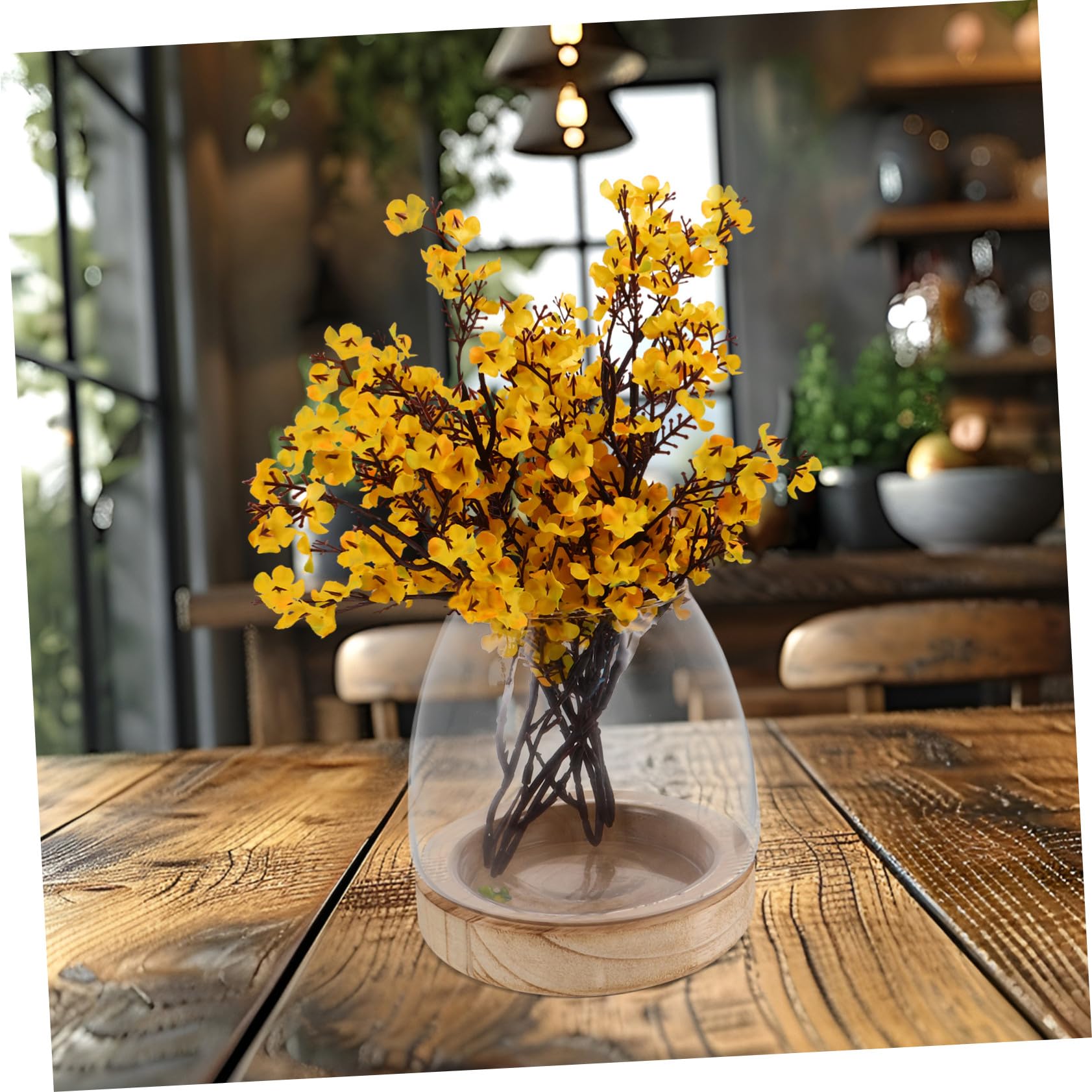 Cabilock Vase Hydroponique Verre avec Support Vase de Propagation Eau pour Plantes pour Maison et Bureau
