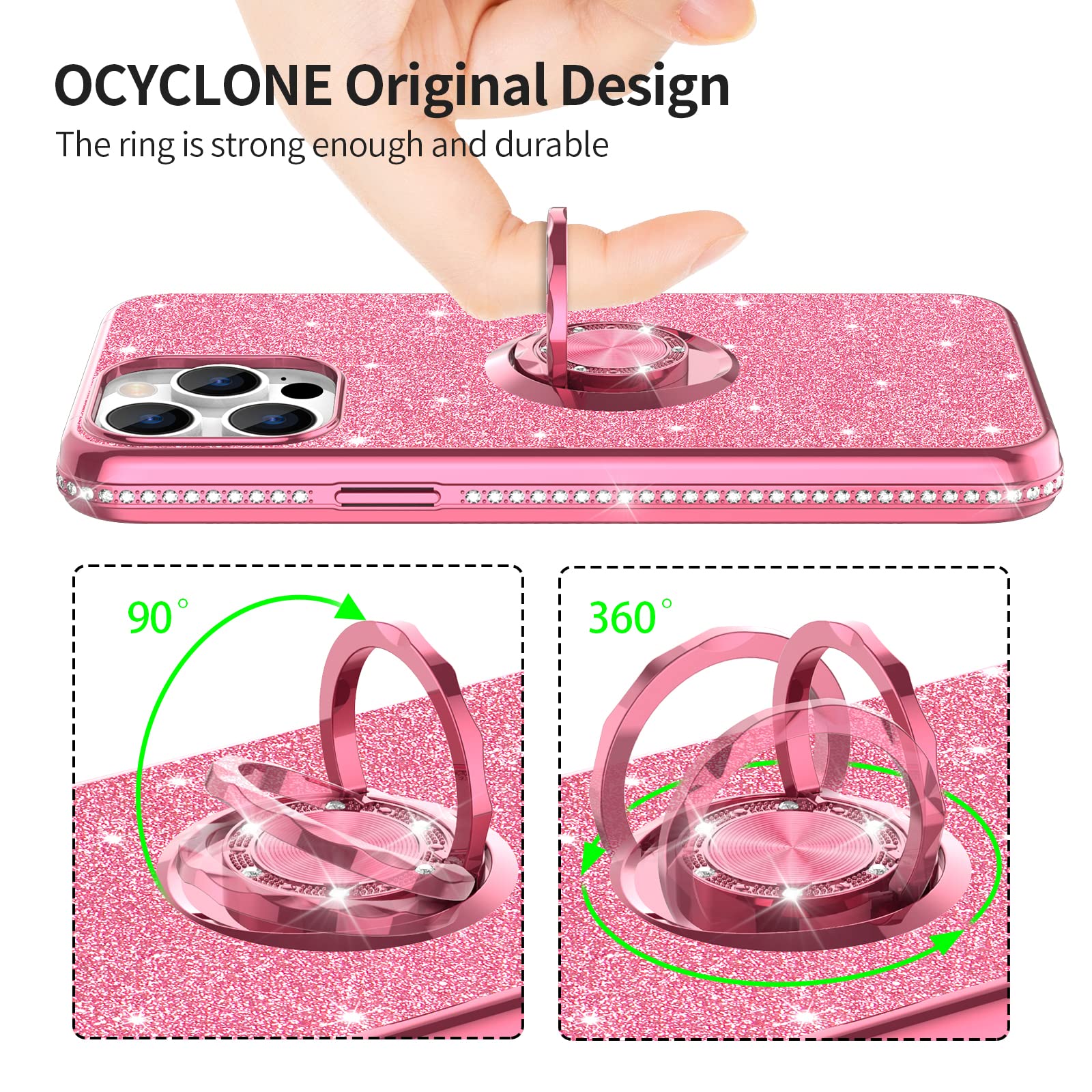 Amazon.co.jp: OCYCLONE iPhone 14 Pro 用 ケース リング付き 女性