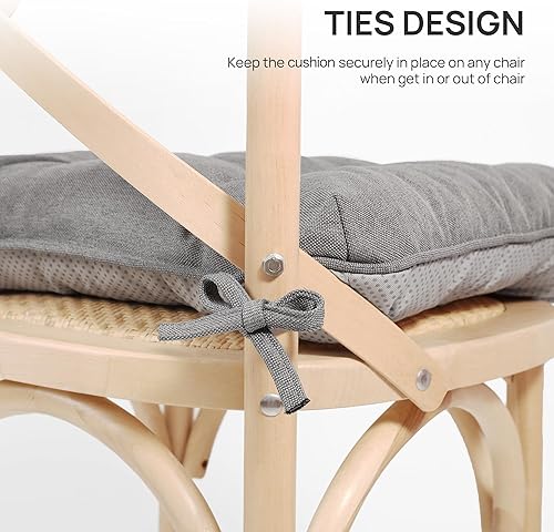 Miniatura 4 de Love's cabin Juego de 4 cojines de espuma viscoelástica para sillas de comedor, para exteriores e interiores, cojines de asiento para cocina,