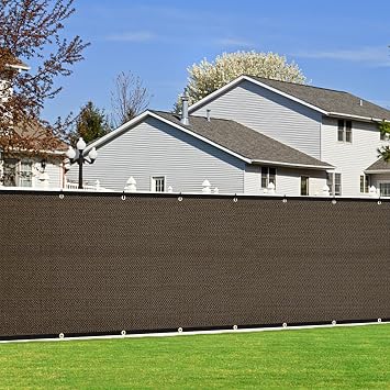 Privacy Screen Fence 6X25 Brown+6X50 Brown Fence 176GSM Wind screen & dustproof Fencing for Outdoor Patio Lawn Garden Balcony