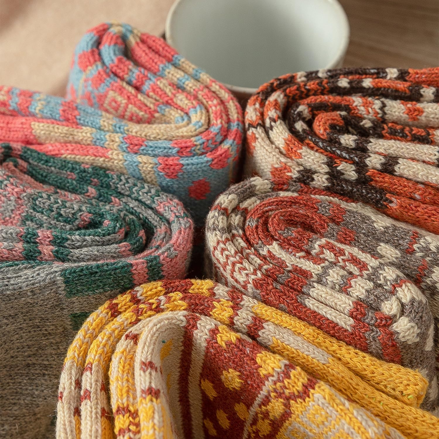 5 Pairs Winter Socks For Women Couple Socks Thick Warm Soft 2 Size 5-9/9-11 - Image 4