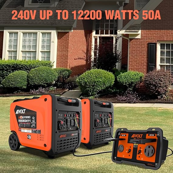 AIVOLT 240V 50-Amp Parallel Kit for Enclosed Frame Inverter Generators, ANSI/PGMA G300-2018 Standard Parallel Link with L5-30R and 14-50R Outlet