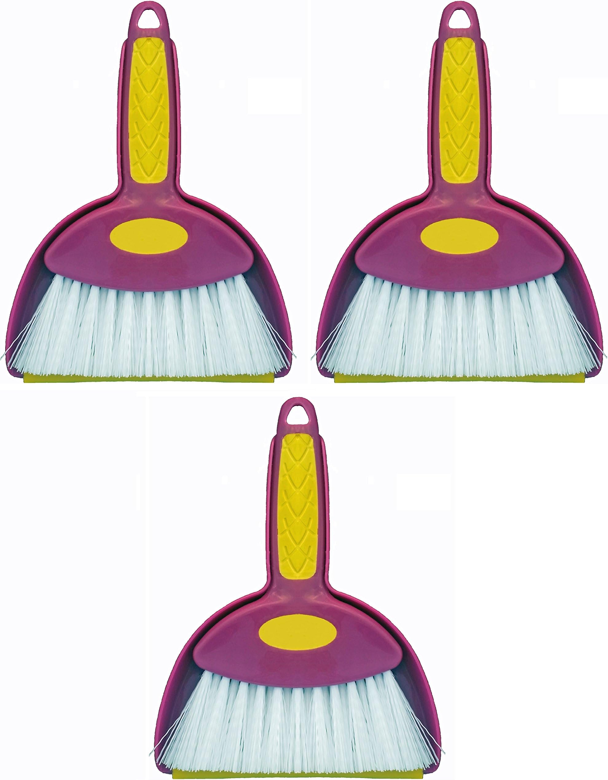 Broom Mini Hand Whisk and Snap-on Dustpan Set (3, Small)