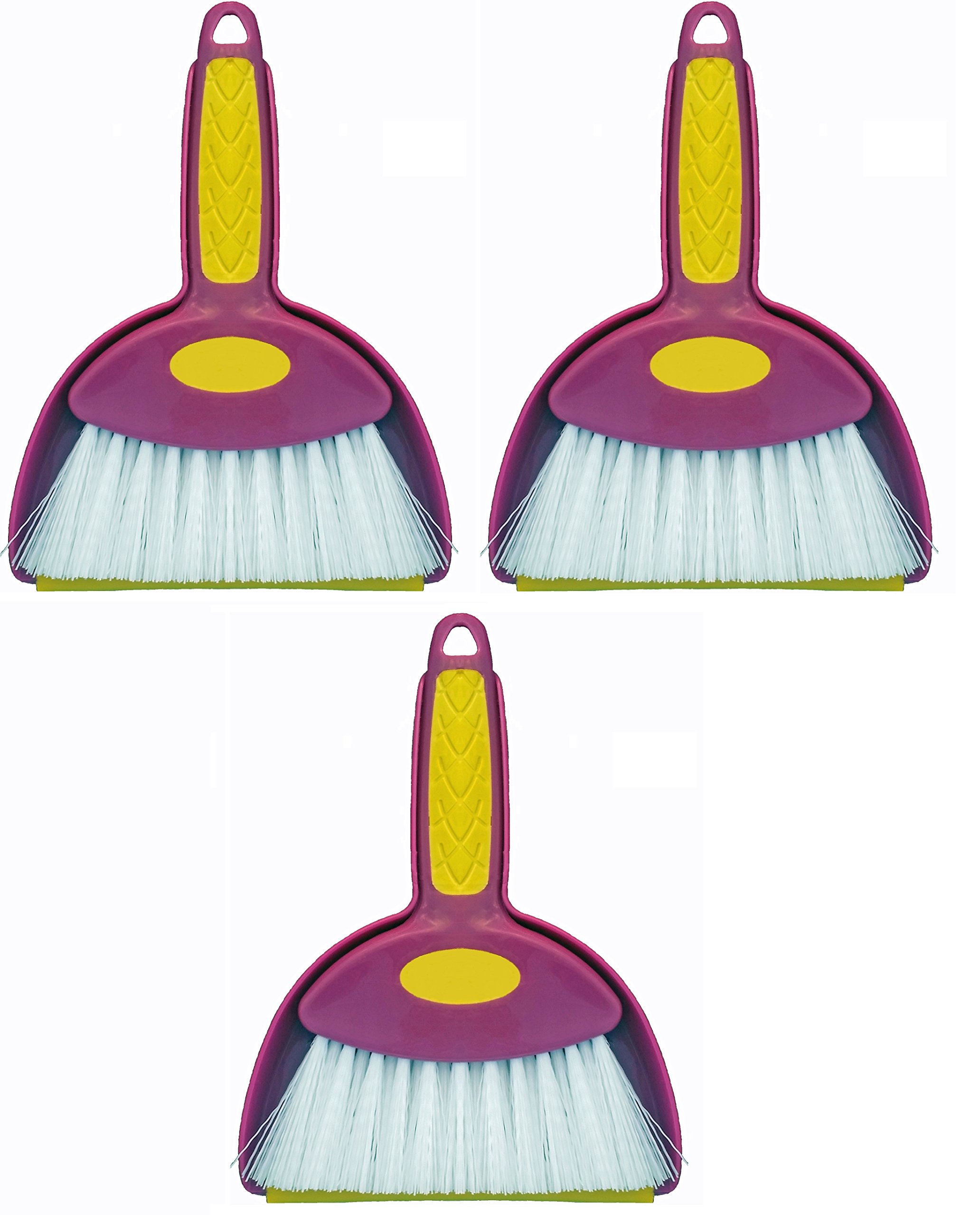 Broom Mini Hand Whisk and Snap-on Dustpan Set (3, Small)