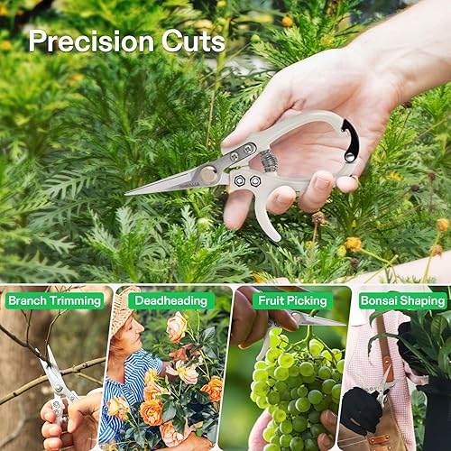 Miniatura 5 de VIVOSUN Tijeras de podar para jardinería, podadoras ligeras para jardinería, tijeras de jardín para cortar flores, recortar ramas, tijeras de