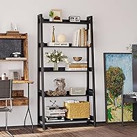 Vista 6 de Estantería Industrial IRONCK de 5 Niveles 80 cm de Ancho, Estantería de Escalera, Estantería de Almacenamiento, Unidad de Estantes, Mueble de Acento