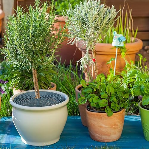 Miniatura 10 de Sawysine 3 piezas de cubierta para macetas de plantas de animales con recorte central, protectores de suelo para plantas (negro, 20.5 pulgadas)