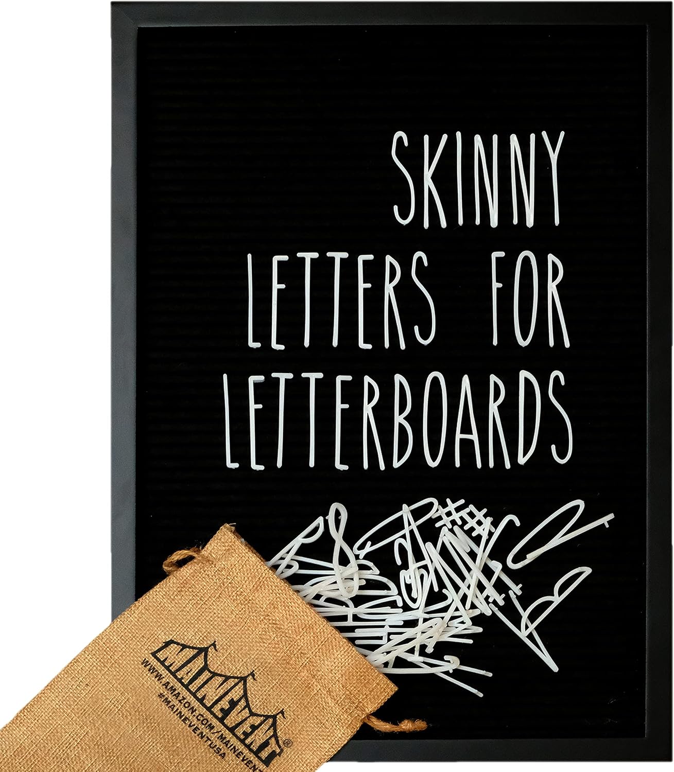 Rae Dunn Inspired Slim Letter Set for Letter Board, Interchangeable Felt Board, Rae Dunn Inspired Black Letters Board Not Included