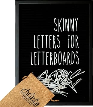 Rae Dunn Inspired Slim Letter Set for Letter Board, Interchangeable Felt Board, Rae Dunn Inspired Black Letters Board Not Included