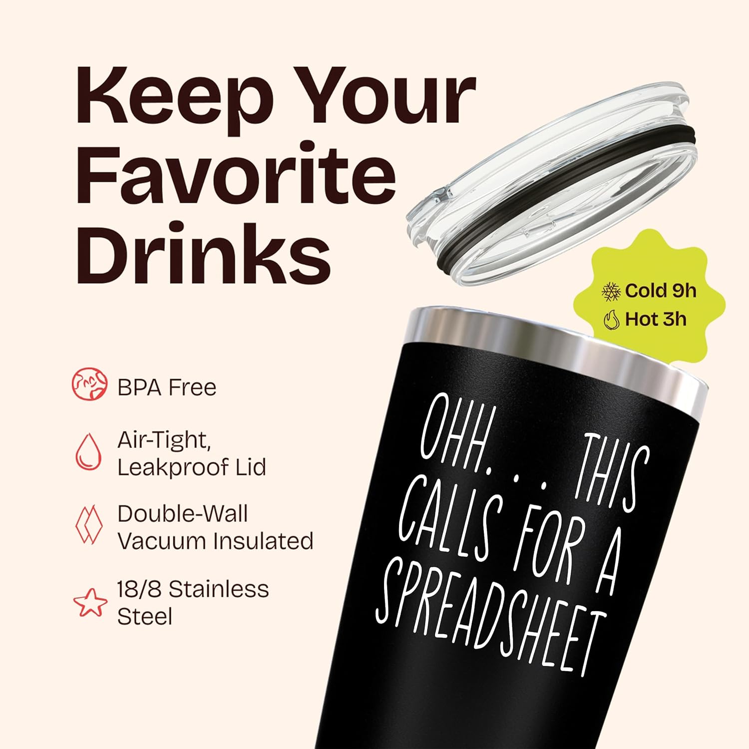 KLUBI Oh This Calls For A Spreadsheet Mug 20oz – Funny Accountant Mug, Excel Gifts for Accountants, CPA Gifts for Men & Women, Appreciation Gift, Spreadsheet Cup, Boss Coworker Office Gift - Image 5