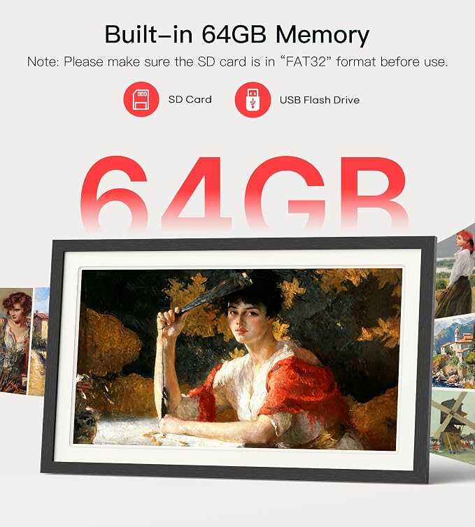 Marco digital grande 21.5" BIGASUO 64GB pantalla táctil miniatura 3