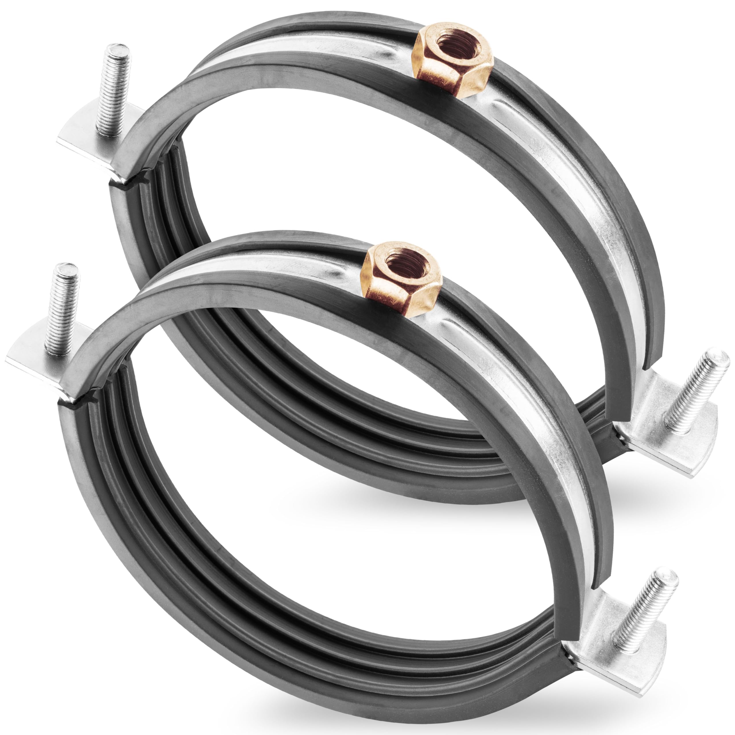 POPPSTAR Schraubrohrschellen 108-114 mm Edelstahl | Set mit M6x20 Schrauben und Dübel