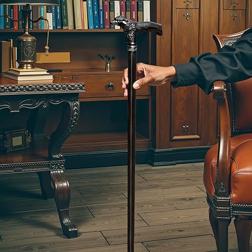 Miniatura 4 de Bastón de madera tallada a mano, fabricado en Estados Unidos, con águila tallada, ergonómico, elegante, bastones de madera para hombres y mujeres,