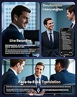 Vista 3 de Auriculares de traducción AI en tiempo real, 188 audífonos de traductor de idiomas, 36 horas de reproducción 3 en 1, micrófono ANC 4 para Audifonos