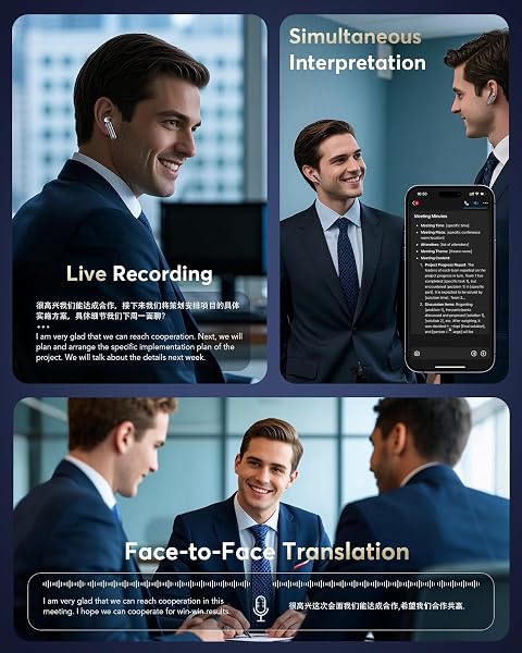 EUQQ AI Translation Earbuds Real Time,188 Languages Accents Translator 36H Playtime 3-in-1 Translation Earphones 4 ANC Mic for Audifonos Traductores Inglés Español,translating earbuds for Travel & Learning in use