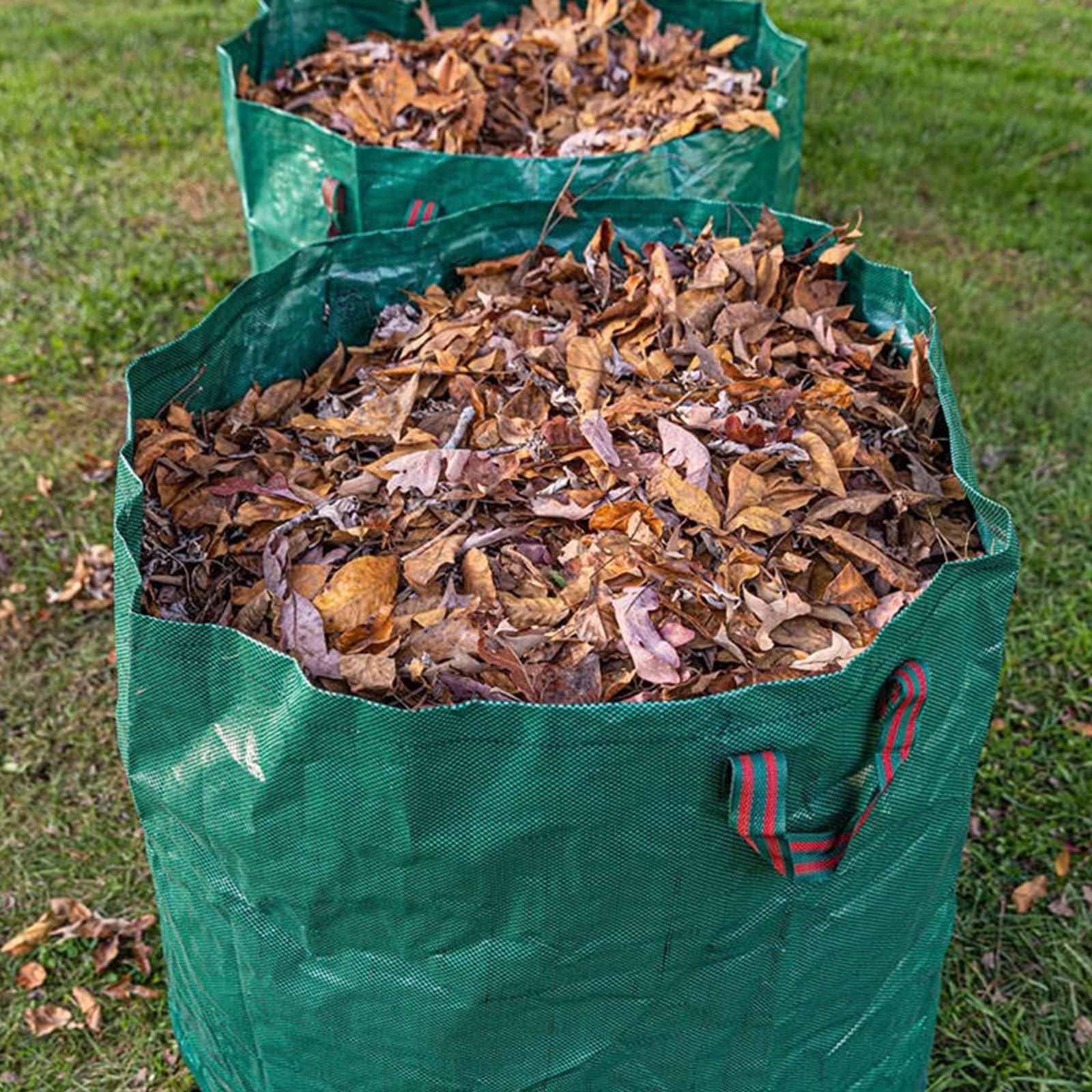 Set Di 3 Sacchi Per Rifiuti Da Giardino - Capacità 272 Litri (72 Galloni) - Tessuto PP Resistente Con Manici Rinforzati E Telaio In Plastica - Riutilizzabili Per Foglie E Sfalci