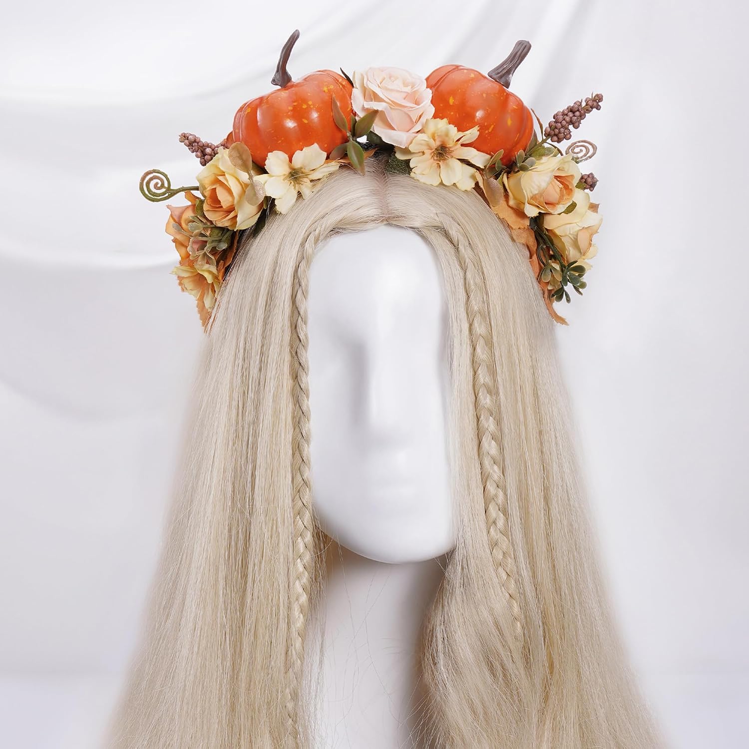 Orange Fall Flower Headband, Autumn Floral Headpiece image 4